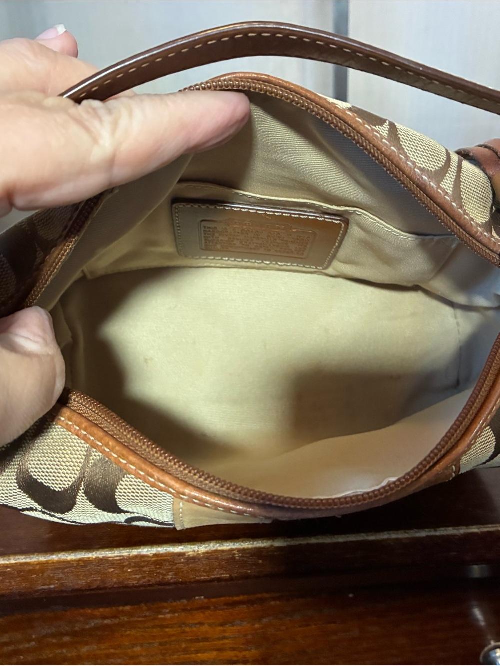 Coach Signature Jacquard Mini Bag with Tassel - Picture 6 of 6